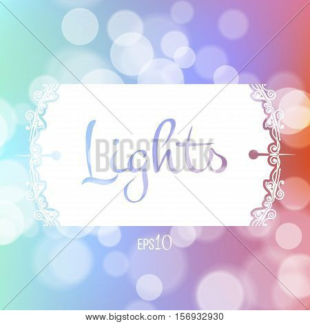Stock fuzzy texture with bokeh effect and frame for text or title