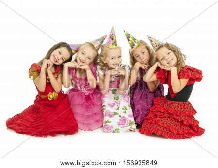 Group of happy children at the carnival