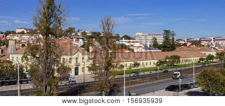 Lisbon, Portugal. October 31, 2016: Cordoaria Nacional. Historical factory where the ropes for the Tall-Ships of the sea-exploration era were produced. Currently used for art exhibition events.