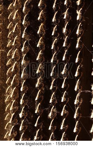 Sawmill blades abstract detail wood industry theme.