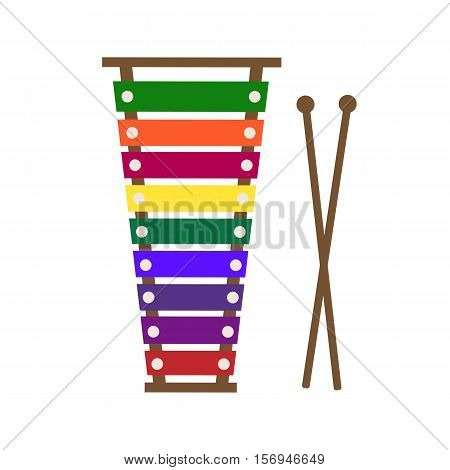 Xylophone toy vector illustration isolated on a white background.