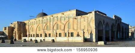 JERUSALEM ISRAEL 26 10 16: Al-Aqsa Mosque, also known as Al-Aqsa and Bayt al-Muqaddas, is the third holiest site in Sunni Islam and is located in the Old City of Jerusalem.