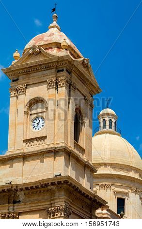 Noto Cathedral In Noto, Sicily, Italy.