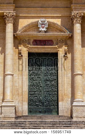 Noto Cathedral In Noto, Sicily, Italy.