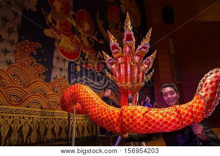 Bangkok, Thailand - January 16 2016: The Free Event Of The Making Of Thai Traditional Puppet And Sta