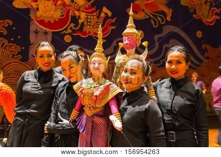 Bangkok, Thailand - January 16 2016: The Free Event Of The Making Of Thai Traditional Puppet And Sta