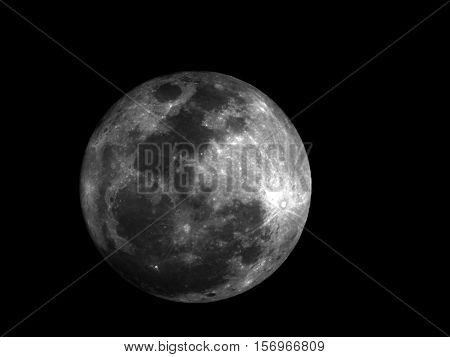 Full Moon or Perigee Moon / The moon was likely formed after a Mars-sized body collided with Earth and the debris formed into the most prominent feature in our night sky.