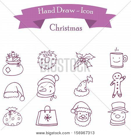 Icon of Christmas holiday vector collection stock