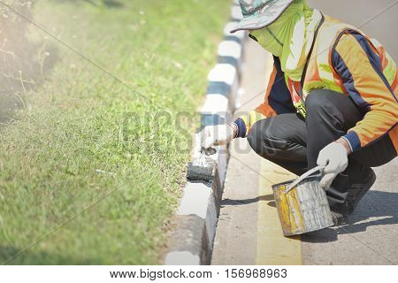 Authorities painted to reduce highway accidents in Thailand.