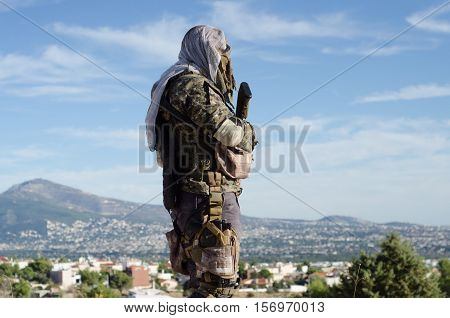 sniper recon target scope multicam ghillie suit