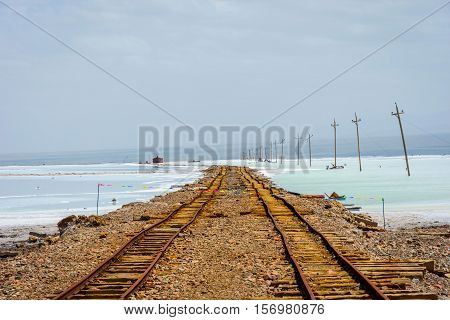 Old Railway At Chaqia (chakayan) Salt Lake, Qinghai, China