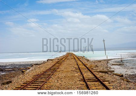 Old Railway At Chaqia (chakayan) Salt Lake, Qinghai, China
