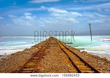 Old Railway At Chaqia (chakayan) Salt Lake, Qinghai, China