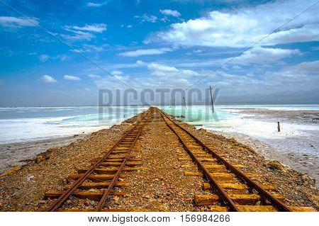 Old Railway At Chaqia (chakayan) Salt Lake, Qinghai, China