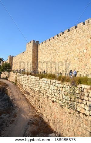 Walls of Jerusalem surround the Old City of Jerusalem. In 1535 when Jerusalem was part of the Ottoman Empire, Sultan Suleiman I ordered the ruined city walls to be rebuilt in 4 years 1537 & 1541