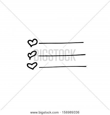 Check list vector icon. Hand drawn task list with check marks and check boxes . Outline. Doodle.