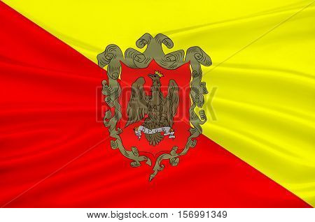 Flag of Palermo is a city in Insular Italy the capital of both the autonomous region of Sicily and the Metropolitan City of Palermo. 3d illustration