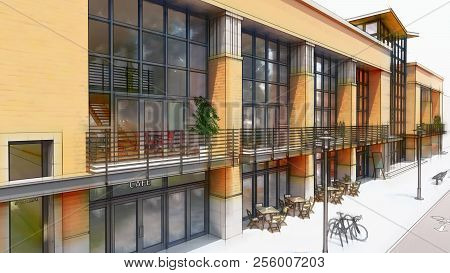 Trade And Office Center With Many Shops, Cafes And Restaurants. Cultural And Entertainment Space Of 