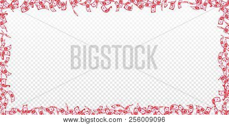 British Pound Notes Falling. Small Gbp Bills On Transparent Background. United Kingdom Money. Beaute