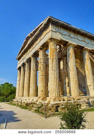 Temple Of Hephaestus. Ancient Agora Of Athens. Attica, Greece.