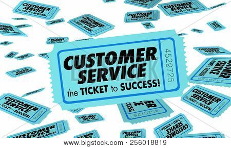 Customer Service Ticket Success Good Attention Clients 3d Illustration