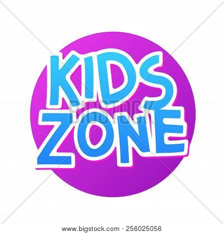 Kids Zone Game Banner Design Background. Playground Vector Child Zone Sign. Childhood Fun Room Area.