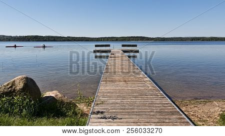 Bathing Jetty At The Lake At Skanderborg, Denmark