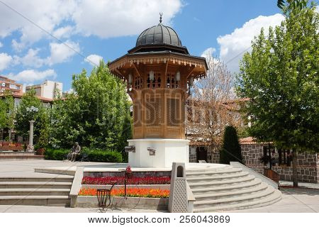Ankara, Turkey - The fountain in Hamamonu District