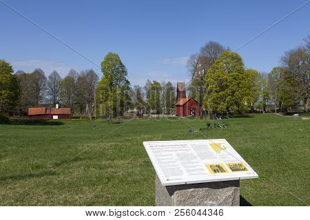 Uppsala, Sweden On May 10. Outdoor View At Old Upsala Protection Area, The Kings Mounds Of The Legen