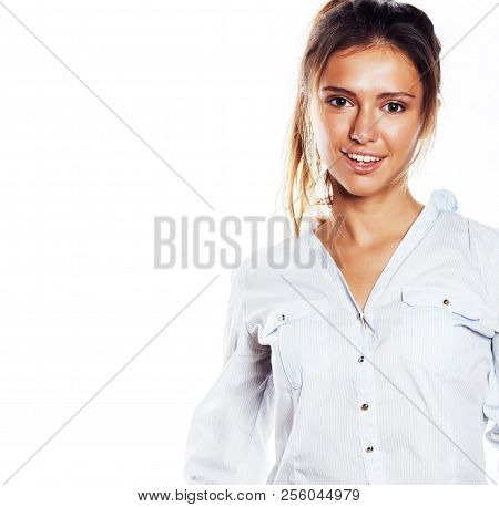 Cute Young Pretty Girl Thinking On White Background Isolated Clo