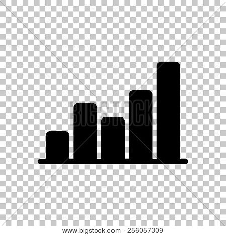 Finance Grapgic, Grow. On Transparent Background. Black Object
