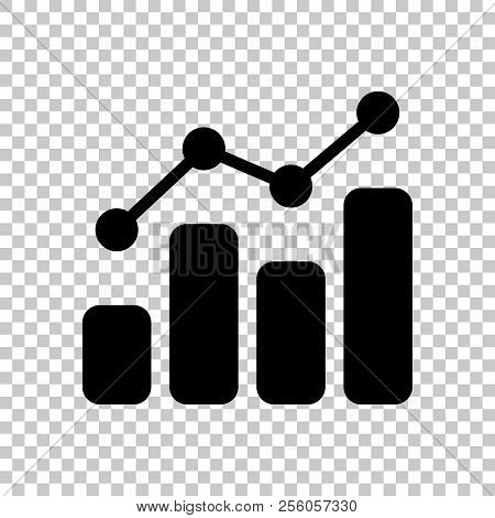 Finance Grapgic, Grow. On Transparent Background. Black Object