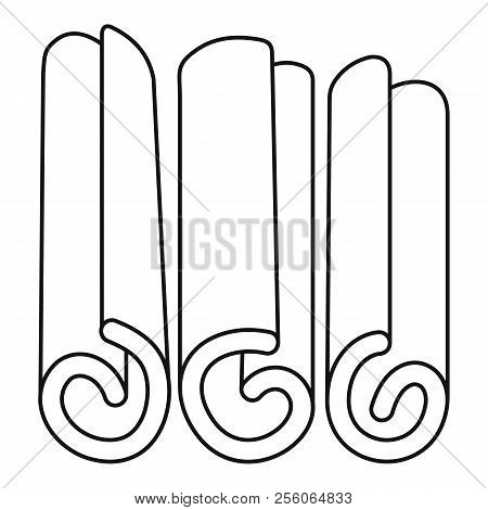 Rolled Dry Cinnamon Icon. Outline Illustration Of Rolled Dry Cinnamon Icon For Web