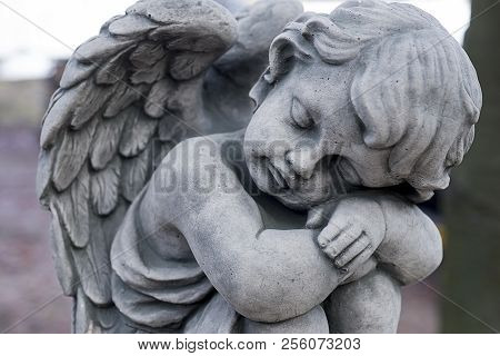 Grave Statue In The Winter Day,doorn, Netherlands