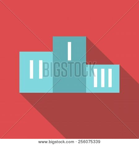 Prize Podium Icon. Flat Illustration Of Prize Podium Icon For Web Design