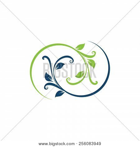 Nature Infinity Logo. Floral Logo. Flower Icon. Floral Emblem. Cosmetics, Spa, Beauty Salon, Decorat