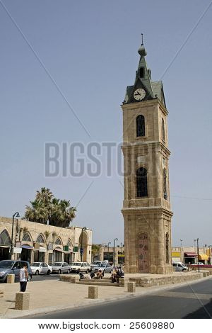 Torre del reloj en Yafo, tel aviv, israel