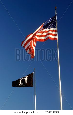 amerikanische und pow Mia-flags