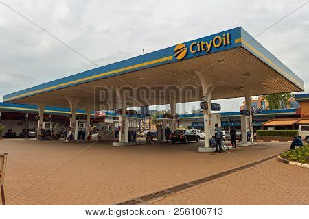 Kampala, Uganda - April 16, 2017: City Oil Petrol Station This Petrol Station Is In Kira Road, One O