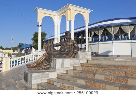 Evpatoria, Crimea, Russia - June 30, 2018: Sculpture Resting Hercules On The Gorky Embankment In The