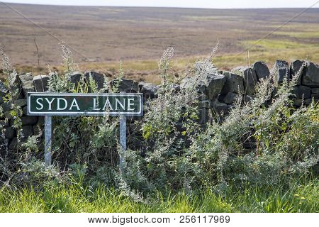 A Street Sign Post For Syda Lane In The Peak District, Uk