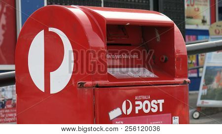 Red Australia Post Mail Box Pictured At Lugarno, Nsw, Australia, On September 1, 2018