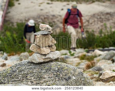 Stone Pyramids In The High Tatras. Skalnate Pleso In The High Tatras, Slovakia