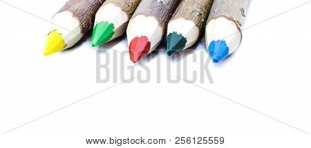 Colourful Pencils Isolated On White Symbolic Parties