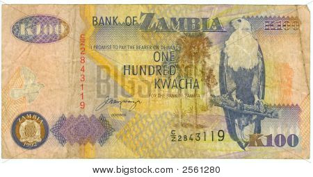 Bill 100 kwacha dello Zambia, 1992