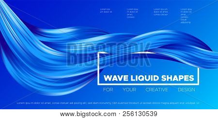 Abstract Color Background. Blue Wavy Fluid Shapes. Vector Illustration Eps10 For Your Creative Desig