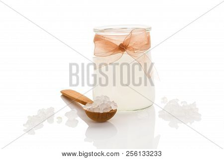 Tibi Crystal, Tibicos, Sugar Kefir Grains In Glass Isolated On White Background.