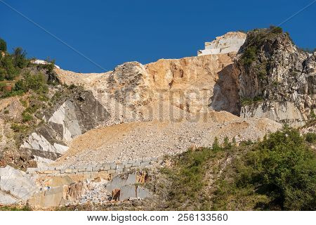Marble Quarries (carrara White Marble) In The Apuan Alps (alpi Apuane). Tuscany, (toscana), Italy, E
