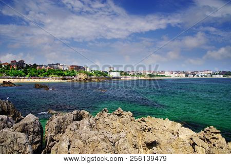SANTANDER, CANTABRIA, SPAIN, JULY 27, 2018: View of the famous Santander resort in Cantabria, Spain, Europe