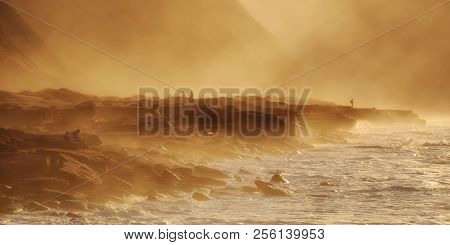 Azkorri Beach At Sunset (bizkaia, Basque Country).